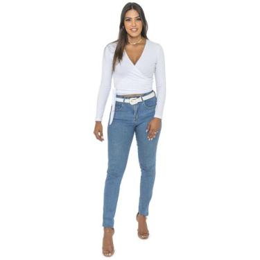 Imagem de Blusa Adamas Transpassada Canelada, GG, Branco