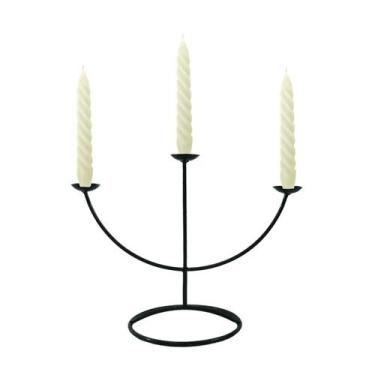 Imagem de Castiçal 3 Arcos 31 cm Porta velas Brancas velitas Decoração - Velitas