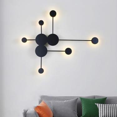 Imagem de GZZBMY Arandelas de parede modernas de LED de metal acrílico para iluminação de parede luminárias de parede nórdicas minimalistas para sala de estar interna quarto corredor decoração de escritório