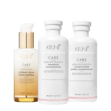 Imagem de Kit Keune Care Keratin Smooth Shampoo Condicionador e Lumi Coat Supreme Cream (3 produtos)