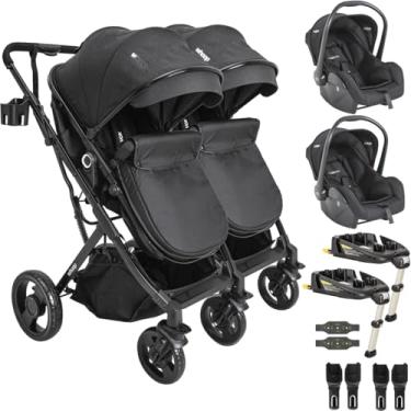 Imagem de Carrinho Kiddo de Gemeos 2 Bebe Conforto 2 Base ISOFIX Vox II Preto