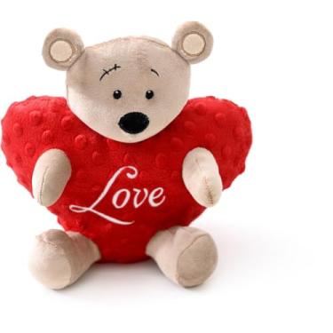 Imagem de Urso com Coração, Zip, Vermelho, 26 cm