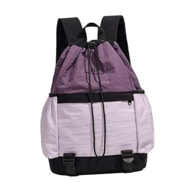 Imagem de Colaxi Mochila de tênis portátil feminina e masculina, alças ajustáveis, estilosa e multifuncional, para academia, viagens ao ar livre, caminhadas esportes, Roxo