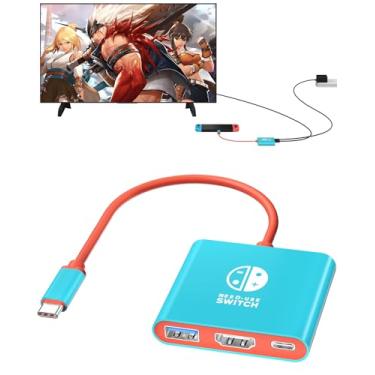 Imagem de Dnkeaur Switch Dock para Nintendo Switch e OLED, estação de ancoragem Nintendo Switch para TV, acessórios base Nintendo Switch, estação de viagem portátil, adaptador USB C para HDMI para Steam Deck