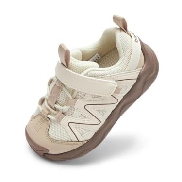 Imagem de Balabala Tênis infantil para meninos e meninas descalço respirável caminhada corrida tênis sem cadarço leve ao ar livre, Camelo, 11 Little Kid