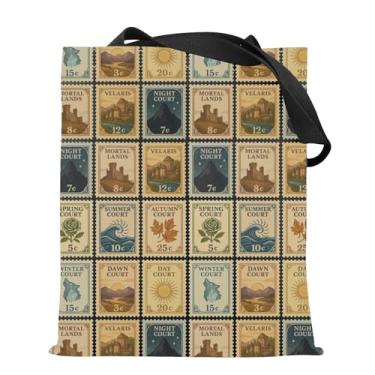 Imagem de VAMSII A Court of Thorns and Roses Merch Romantasy Book Lovers Tote Bag Fantasy Novel Gift Night Court Reader Gift, Bolsa Uscourttote, Moderno