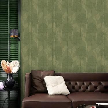 Imagem de JiffDiff Papel de parede verde, papel de parede autoadesivo de árvore botânica, papel de contato amigável para locatários para decoração de banheiro e armários, 43,9 cm x 1,016 cm