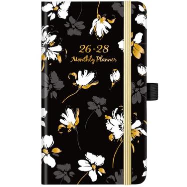 Imagem de Calendário de bolso 2026-2028 - Agenda de bolso 2026-2028 de janeiro de 2026 a dezembro de 2028, agenda mensal de 3 anos com suporte para caneta, marcadores, 16 cm x 9,7 cm