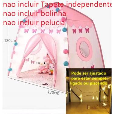 Imagem de Barraca Infantil Menina Rosa Flor Com Luz Cabana Menino Azul foguete -