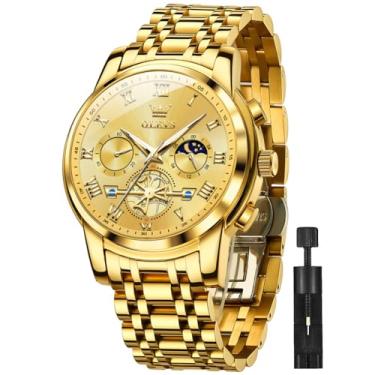 Imagem de OLEVS relógio masculino cronógrafo profissional - quartzo com data, pulseira em aço inoxidável, resistente à água 30m e luminoso - presente executivo