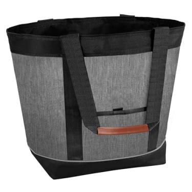 Imagem de Bolsa térmica isolada, à prova de vazamento, com isolamento térmico, dobrável, macia, bolsa térmica com zíper, bolsa reutilizável para freezer para compras, entrega de comida, piquenique, viagens