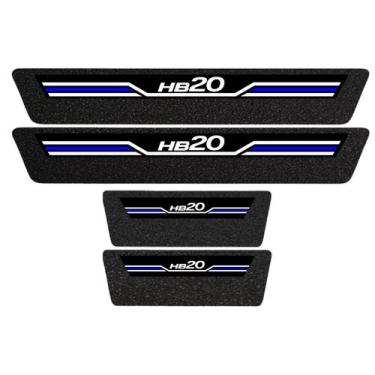 Imagem de Soleira Protetora Porta Sport Azul Hb20 21 22 23 2024 2025 - Jhow Ades