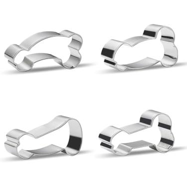 Imagem de Conjunto de 4 peças de cortadores de biscoito criativos, moldes para assar biscoitos, faça-você-mesmo, moldes engraçados de aço inoxidável, utensílios de cozinha (D-01)