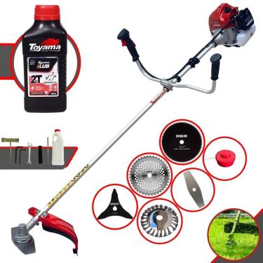 Imagem de Roçadeira Kawashima BCJ620-L À Gasolina 62cc 3HP 10.000rpm Cortador de Grama 6 Em 1 Com Carretel + Kit 4 Facas + Escova de Aço + ÓLEO TOYAMA 2T