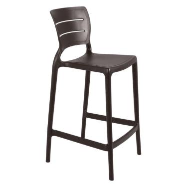 Imagem de Banqueta Alta para Cozinha Tramontina Amélia Marrom em Polipropileno com Proteção Antimicrobiana