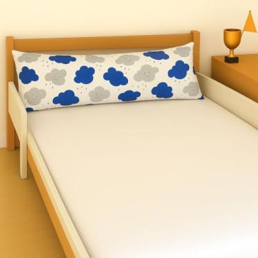 Imagem de Travesseiro Xuxão Infantil para Bebê Estampado- Unissex Menina e Menino – Para Berço, Cama e Viagems para Bebês e Crianças (Nuvem Marinho, Bebê 80 CM X 18 CM)