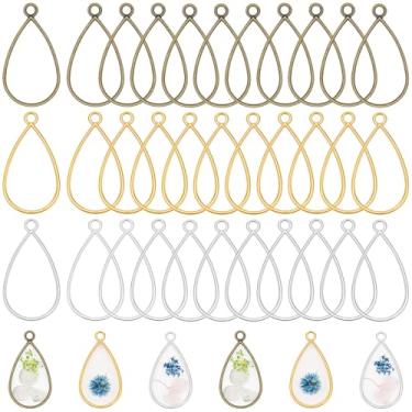Imagem de Gartful 30 peças de biséis abertos para resina, moldura geométrica oca pingentes biséis com 100 anéis de salto, fabricação de joias de resina para colar, pulseira, brinco, chaveiro, formato de gota de