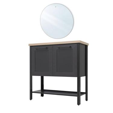 Imagem de Aparador Buffet Ditália Com Espelho 2 Portas Bn-02 Preto