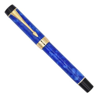Imagem de Ranvi Caneta-tinteiro Jinhao 100 Classic Gold Clip F Nib com conversor e caixa de caneta (azul escuro)