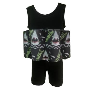 Imagem de BOIA INFANTIL TITIBUM - ROUPA FLUTUANTE CAMISETA MENINO (SHARK/PRETO, P)