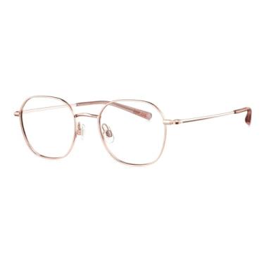 Imagem de BOLON Armação redonda ultra leve de titânio BA7007, marca exclusiva de óculos da EssilorLuxottica, Ouro rosa/lente de demonstração, 49mm