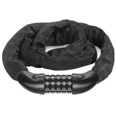 Imagem de Cadeado antifurto com senha para motocicleta, mountain bike, cadeado à prova de corte, código de 5 dígitos, cadeado de corrente para portão de armazém, motocicleta, motocicleta