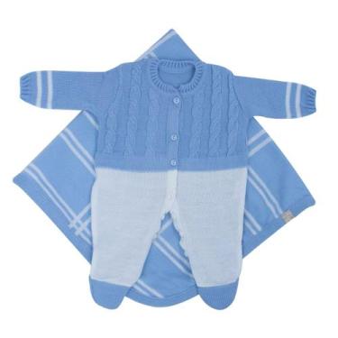 Imagem de Saída de Maternidade Jacquard - Kowak, Azul, RN