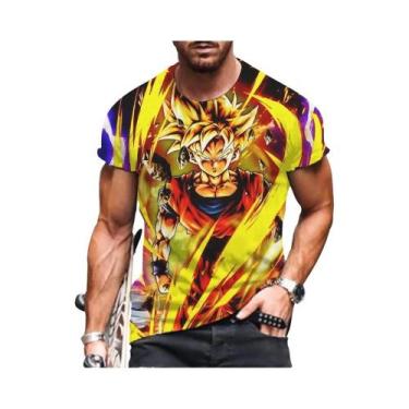 Imagem de Camiseta Masculina Goku Dragon Ball Z 2024 Manga Curta Estilo Anime Ha