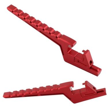 Imagem de JicSuXi Suporte de extensão para pedais de passageiro de motocicleta, modificação de pedais traseiros de bicicleta, pedal de apoio para os pés para, Vermelho