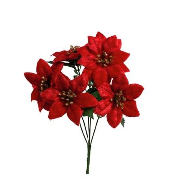Imagem de Buquê Mini Bico de Papagaio Natal Veludo Vermelho 5 Flores - Magizi