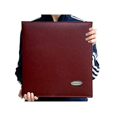 Imagem de Álbum de fotos ZOVIEW magnético autoadesivo, álbum de família, capa de couro, álbuns feitos à mão com capacidade para 3X5, 4X6, 5X7, 6X8,8X10 fotos, (marrom vermelho), Wine Red