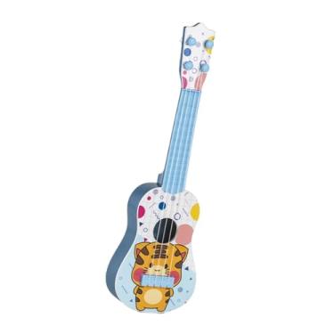 Imagem de Milageto Instrumentos musicais de ukulele de 4 cordas, brinquedos infantis, guitarra ukulele com picareta, brinquedo de guitarra ukulele infantil para 3 anos, estilo c