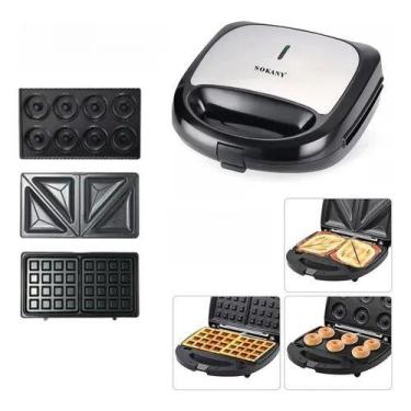 Imagem de Sanduicheira 3 em 1  Donut  Waffle  Misto 750W 110V - Sokany