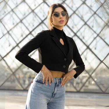Imagem de Blazer de Bandagem Cropped Feminina Revanche Bukavu, P