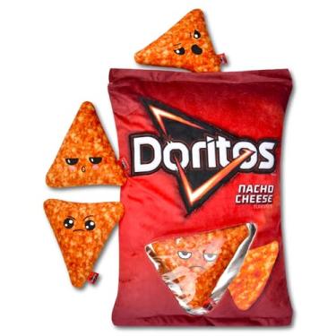 Imagem de iscream Doritos Nacho Chips Pacote de 43 cm x 29 cm Conjunto de Travesseiros de Lã com 4 Mini Travesseiros