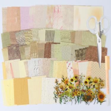 Imagem de Koqye Artigos de Diário de Lixo, Papel Artístico Estético Decorativo Artesanato Flores Mistas Adesivos para Scrapbooking, Planejador, Colagem de Cartões e Decoupage (Sonho de Tangerina)