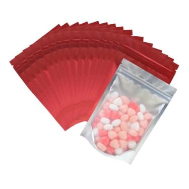 Imagem de Sacos Mylar de embalagem resselável de 15 x 10 cm com janela, sacos planos à prova de cheiro para armazenamento de alimentos, bolsa de alumínio selável à prova d'água para pequenas empresas, preto