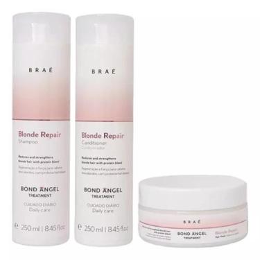Imagem de Kit Braé Blonde Repair Trio Shampoo E Cond 250ml + Masc 200g - BRAE