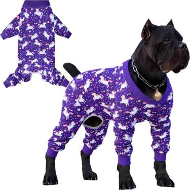 Imagem de Traje cirúrgico Dog Recovery masculino feminino após esterilização, pijama para cães de raça grande, macacão de cachorro, unicórnio, 2GG