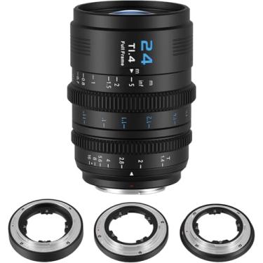 Imagem de SIRUI Lente Cine VP-1 Vision Prime 1 24 mm T1.4 de armação completa, lente de cinema de foco manual com suporte E pré-instalado, suportes L/RF/Z intercambiáveis (preto)