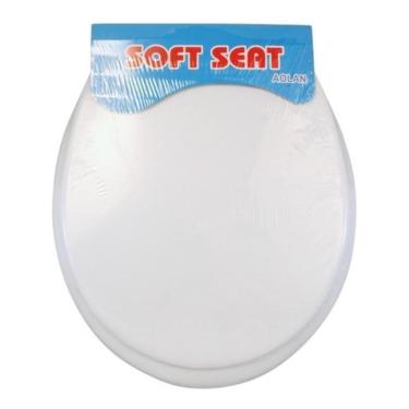 Imagem de Assento Sanitario Tampa Vaso Almofadado Super Macio Universal Todos Os Modelos Privada Banheiro Cinza