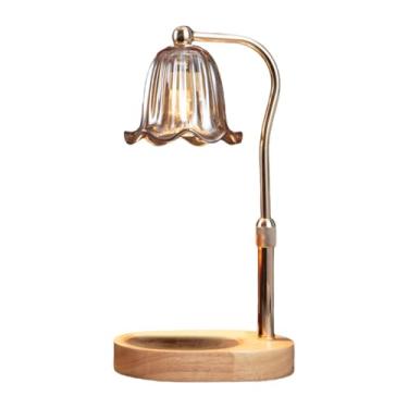 Imagem de KiBcsLic Lâmpada aquecedora de velas elétrica aquecedora de cera derretida elegante ornamento decorativo luz de vela derretida para decoração de mesa de casa, Escurecimento Temporizado