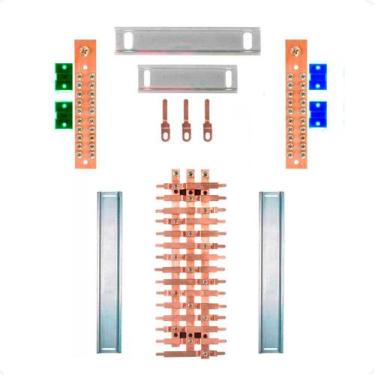 Imagem de Kit Barramento Trifásico 80A para 30 Circuitos - Zathura