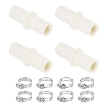 Imagem de PATIKIL Conectores de mangueira de drenagem para máquina de lavar, 4 peças, adaptador de mangueira de drenagem de máquina de lavar louça, conector de tubo dividido de extremidade dupla com 8