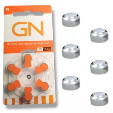 Imagem de 6 Baterias Pilhas P/ Aparelho Auditivo GN Tamanho 13