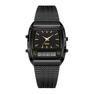 Imagem de BESTKANG Relógio masculino moderno, analógico, quartzo, impermeável, esportivo, multifuncional, relógio de pulso, Preto, Tendência