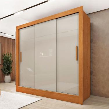 Imagem de Guarda-Roupa Casal Vitória 3 Portas 4 Gavetas Flex Cinamomo/Off White 33375 - Tcil Móveis