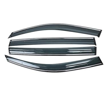 Imagem de GRJQRKHZ Defletor de janela lateral de carro para M&azda 2 Hatchback 2010-2012 Weathershied viseira de porta vento sol proteção chuva janela lateral defletores de vento