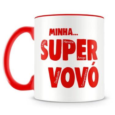Imagem de Caneca Personalizada Minha Super Vovó em Porcelana com Interior Vermel