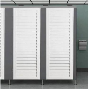 Imagem de Porta Vestiário Alumínio Palheta Branco Brilhante 170x90 Com Fechadura